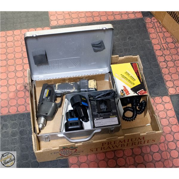 CORDLESS DRILL 3 BATTERIES AND CHARGER WITH