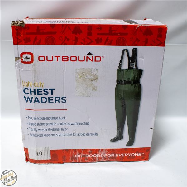 NEW SIZE 10 OUTBOUND LIGHT DUTY CHEST WADERS