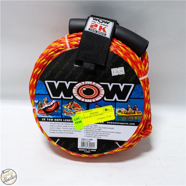 NEW WOW 60FT TOW ROPE