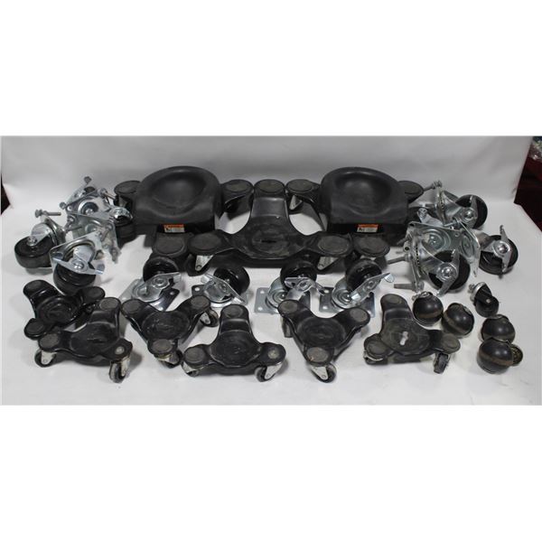ASSORTED CASTERS & WHEELS