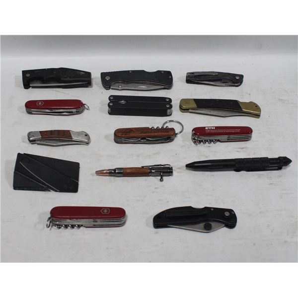FLAT OF MISC POCKET KNIVES