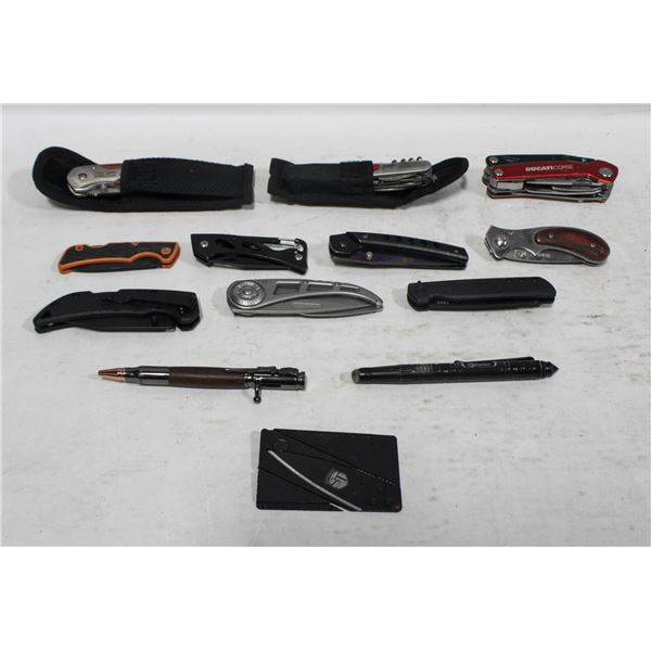 FLAT OF MISC POCKET KNIVES
