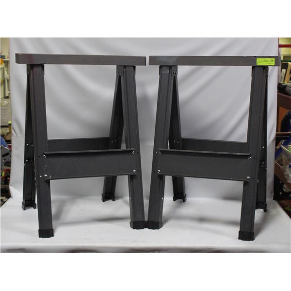 LOT OF 2 SAWHORSES, 27" HEIGHT, FOLDING