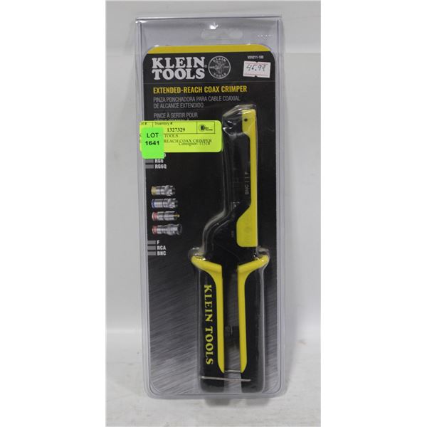 NEW KLEIN TOOLS EXTENDED-REACH COAX CRIMPER