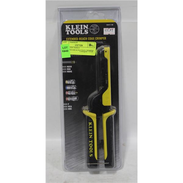 NEW KLEIN TOOLS EXTENDED-REACH COAX CRIMPER