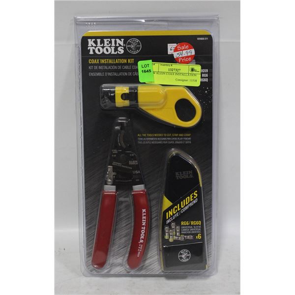 NEW KLEIN COAX INSTALLATION KIT