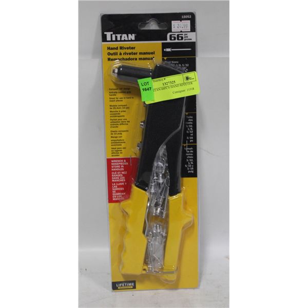 NEW TITAN 66PCS HAND RIVETER SET