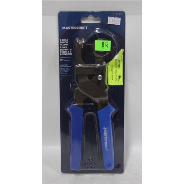 NEW MASTERCRAFT 6 -HOLE PUNCH PLIERS