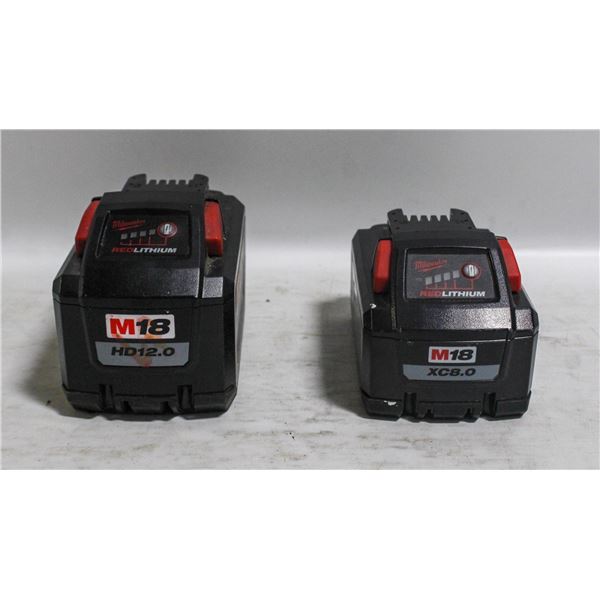 2 MILWAUKEE BATTERIES