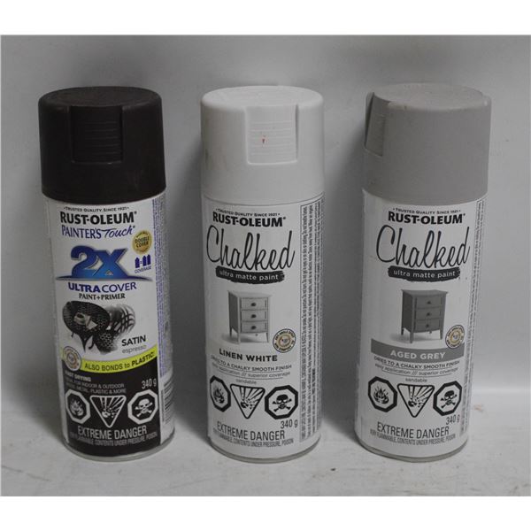 3PK RUSTOLEUM SPRAY PAINT