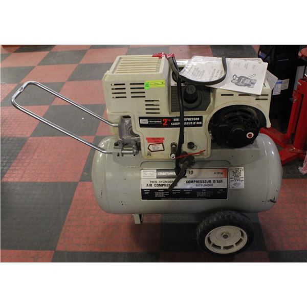 CRAFTSMAN AIR COMPRESSOR 2 HP, 17GAL. 1 NEW BELT