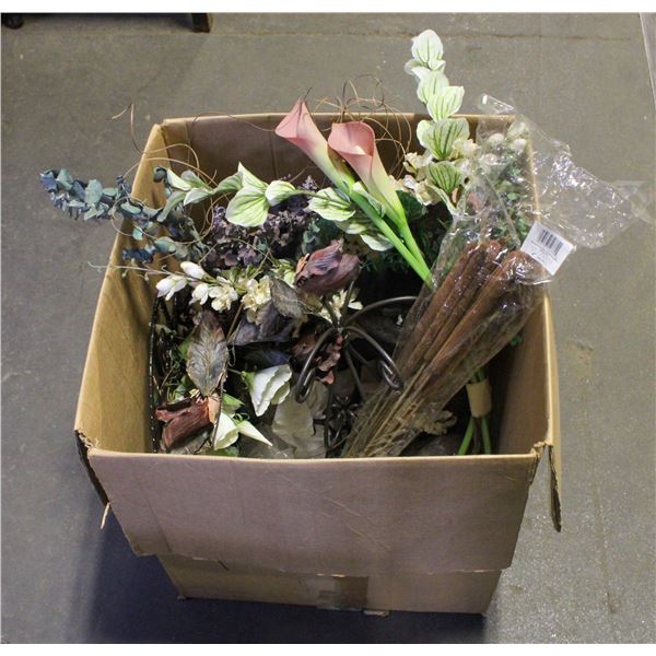 COLLECTION OF SILK PLANTS/VASE AND PLANTER