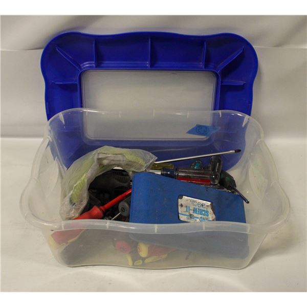 ESTATE SCREWDRIVER ASSORTMENT IN SMALL LIDDED TOTE