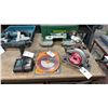 Image 1 : RIDGID R3205VN 7-1/4" ELECTRIC CIRCULAR SAW, ASSORTED BLADES, MAKITA DHP456 CORDLESS HAMMER DRIVER
