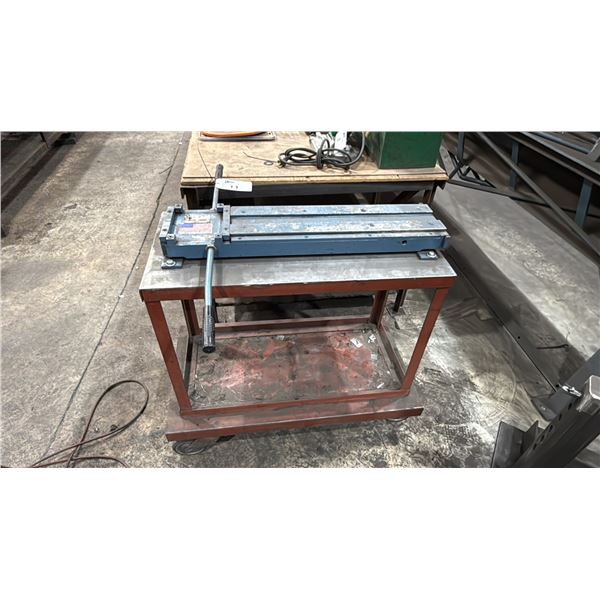 ROPER WHITNEY CH2420 MANUAL SHEET METAL CHEEK BENDER, 20 GA CAPACITY MOUNTED ON MOBILE CART
