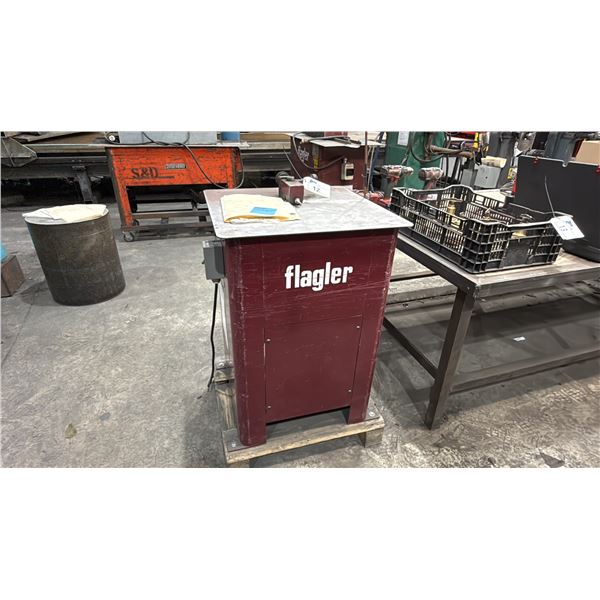 FLAGLER 15-100 INDUSTRIAL 20 GAUGE STAND ALONE POWER FLANGER ON MOBILE DOLLY