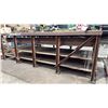 Image 3 : METAL FRAME WOOD TOP SHOP TABLE *CONTENTS NOT INCLUDED* MEASURES APPROX 96"L X 42"D X 31"H