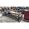Image 1 : METAL FRAME WOOD TOP SHOP TABLE *CONTENTS NOT INCLUDED* MEASURES APPROX 97.5"L X 49"D X 32"H