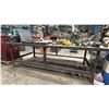 Image 3 : METAL FRAME WOOD TOP SHOP TABLE *CONTENTS NOT INCLUDED* MEASURES APPROX 97.5"L X 49"D X 32"H
