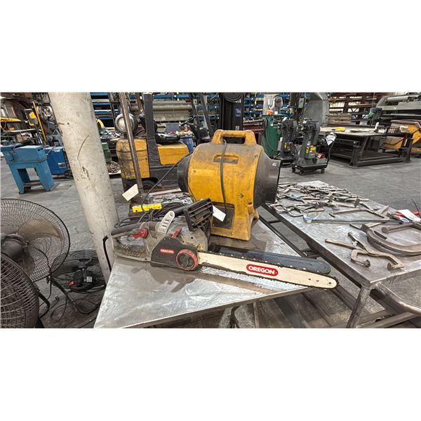 PORTABLE ELECTRIC JOBSITE FAN & OREGON ELECTRIC CHAINSAW