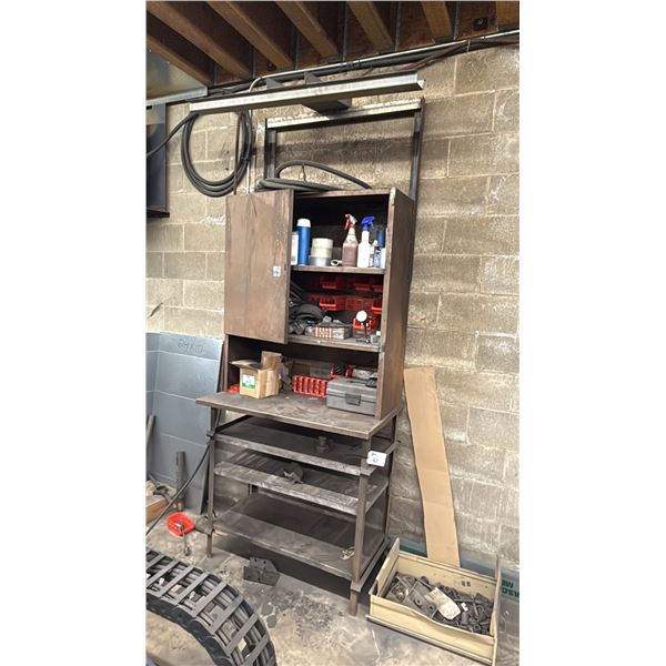 METAL CABINET WITH ASSORTED SHOP ITEM CONTENTS
