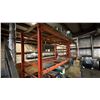 Image 2 : 2 SECTIONS OF ORANGE PALLET RACKING-(3) 8' UPRIGHTS, (10) 7.5' SIDE RAILS WITH WELDED ON CROSS BARS
