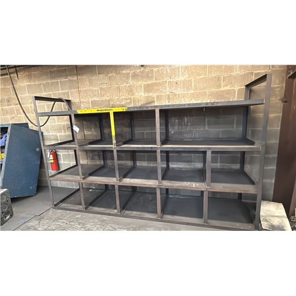 METAL SHELVING UNIT- MEASURES APPROX 10'L X 6'H X 30"D