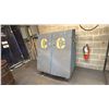 Image 2 : WOODEN MOBILE 2 DOOR STORAGE CABINET WITH ASSORTED SHOP CONTENTS