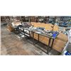 Image 2 : 2 METAL SHOP TABLES *CONTENTS NOT INCLUDED* LONG TABLE MEASURES APPROX 10'L