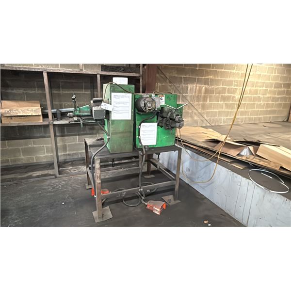 2 BROWN BOGGS ROTARY SHEET METAL FORMING MACHINES ON METAL TABLE