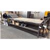 Image 2 : METAL SHOP TABLE WITH 2 WALL MOUNTED MATERIAL ROLL HOLDERS WITH 2 LARGE ROLLS OF DUCT