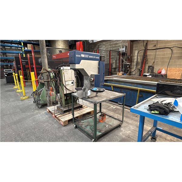 PEMSERTER LT/4 PNEUMATIC MANUAL INSERTION PRESS MOUNTED ON MOBILE METAL SHOP TABLE