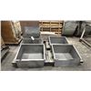 Image 1 : GROUP OF 5 METAL SCRAP BINS WITH FORKLIFT SLOTS & METAL CART