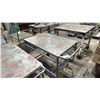 Image 2 : METAL MOBILE SHOP CART- MEASURES APPROX 45"L X 29"D X 35"H