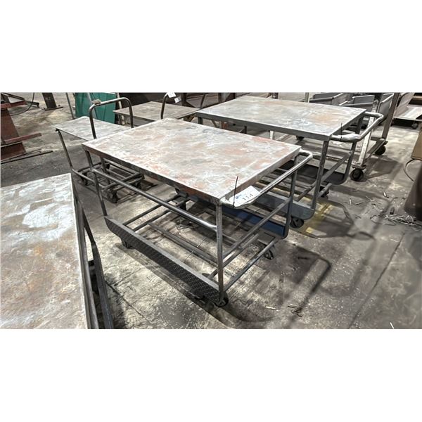 METAL MOBILE SHOP CART- MEASURES APPROX 45"L X 29"D X 35"H