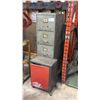 Image 1 : 5 DRAWER FILING CABINET WITH ASSORTED HARDWARE/PARTS & SMALL MOBILE SHOP CABINET