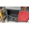 Image 7 : 5 DRAWER FILING CABINET WITH ASSORTED HARDWARE/PARTS & SMALL MOBILE SHOP CABINET