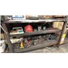 Image 10 : LARGE METAL WORK BENCH WITH ASSORTED SHOP CONTENTS- TOOL BOX FULL OF HAND TOOLS, SPRAY PAINTS,