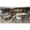 Image 11 : LARGE METAL WORK BENCH WITH ASSORTED SHOP CONTENTS- TOOL BOX FULL OF HAND TOOLS, SPRAY PAINTS,