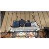 Image 12 : LARGE METAL WORK BENCH WITH ASSORTED SHOP CONTENTS- TOOL BOX FULL OF HAND TOOLS, SPRAY PAINTS,
