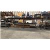 Image 2 : LARGE METAL SHOP TABLE & BOX OF WELD ON HINGES *CONTENTS ON TOP NOT INCLUDED*