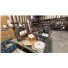Image 3 : LARGE METAL SHOP TABLE & BOX OF WELD ON HINGES *CONTENTS ON TOP NOT INCLUDED*