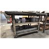 Image 2 : 3 TIER METAL MOBILE WELDERS TABLE WITH ASSORTED PARTS & HARDWARE *CONTENTS ON TOP NOT INCLUDED*