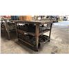 Image 3 : 3 TIER METAL MOBILE WELDERS TABLE WITH ASSORTED PARTS & HARDWARE *CONTENTS ON TOP NOT INCLUDED*