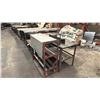 Image 1 : SMALL METAL SHOP TABLE & METAL STORAGE RACK WITH TOP COVER