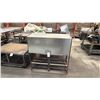 Image 2 : SMALL METAL SHOP TABLE & METAL STORAGE RACK WITH TOP COVER