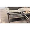 Image 3 : SMALL METAL SHOP TABLE & METAL STORAGE RACK WITH TOP COVER