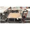 Image 1 : SMALL METAL MOBILE SHOP TABLE & 2 SMALL METAL STANDS