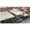 Image 2 : LARGE METAL MOBILE SHOP TABLE WITH TABLE TOP MATERIAL ROLLER & SCRAP METAL