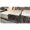 Image 1 : LARGE METAL FRAME/WOOD TOP WITH METAL COVER MOBILE SHOP TABLE- MEASURES APPROX 84"L X 36"D X 34"H